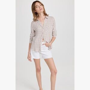 Rails Brady Button Down Shirt Powder Steel Pink Blush, Plaid Fall Medium